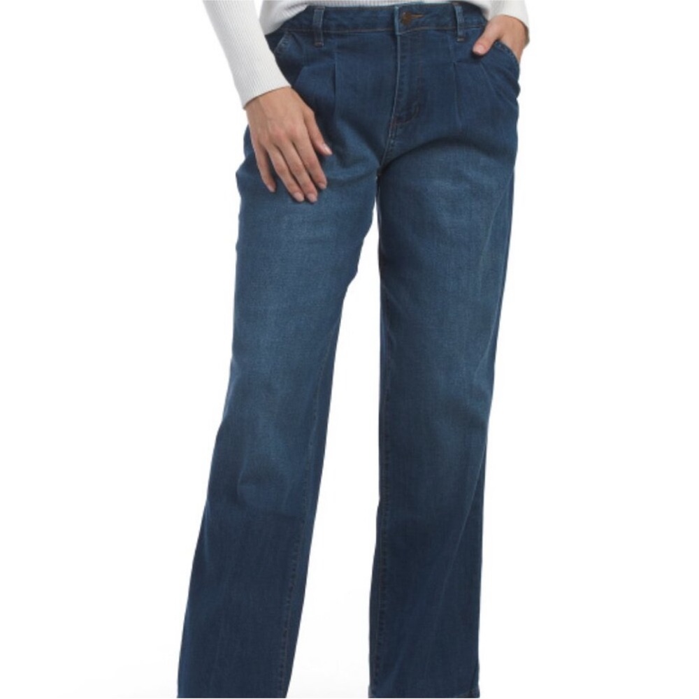 d. jeans plus 14 pleated high waist wide leg jeans NWT